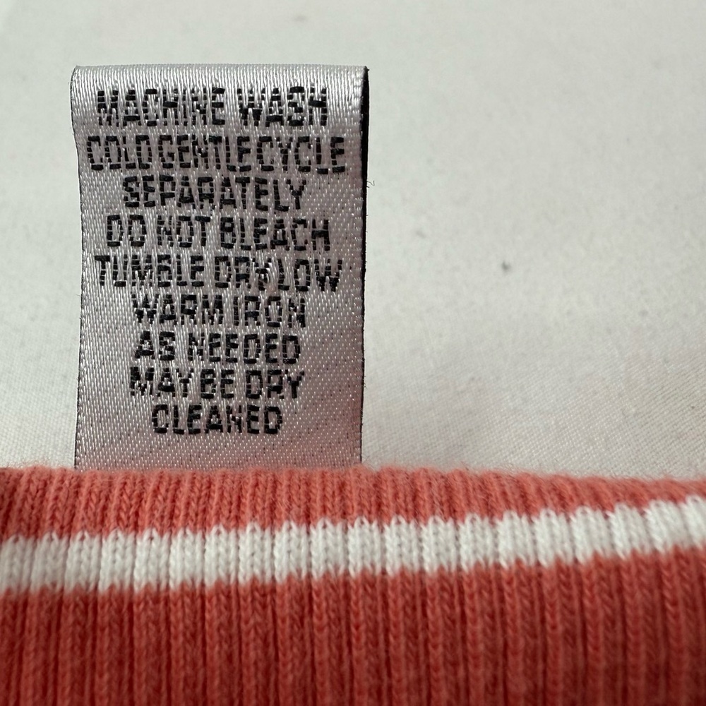 Spa by Chico's Terracotta and White Striped Tank Top Ribbed Knit Size Large - Picture 5 of 7